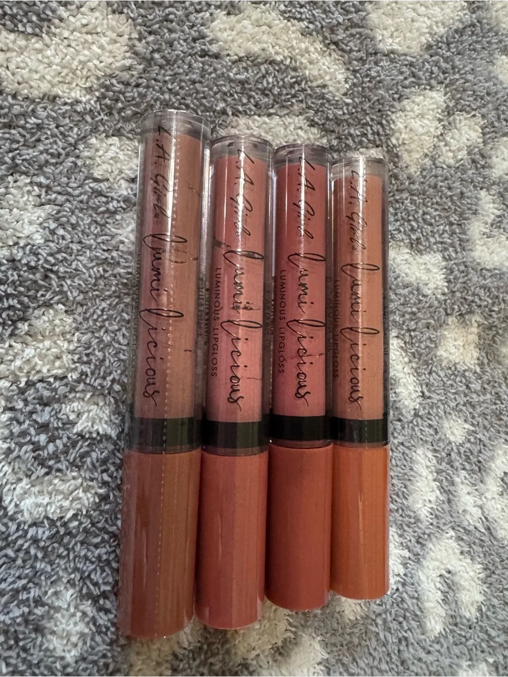 LA Girl Luminous Lipgloss Assorted Nude & Rose Shades (4 Pack)